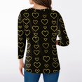 thumbnail image 6 of Fgvctg Valentine's Day Womens Spring Tops Casual V Neck 3/4 Sleeve Top Plus Size Date Night Pullover Shirt Cute Sweet Love Heart Graphic Half Sleeve Blouses Gold L, 6 of 6