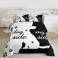 thumbnail image 2 of Homewish Kawaii Dogs Paws Bedding Comforter Set,Pet Animal Twin Comforter Sets,Black White Bedding Set For Girls Boy,Breathable Home Decor Reversible,2 Pieces, 2 of 8