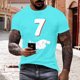 thumbnail image 1 of Tops para hombre, blusas y camisas de manga corta con cuello redondo para hombre, jersey informal con cuello redondo estampado para hombre, pantalones cortos deportivos para fitness, blusa de poliéste, 1 of 5