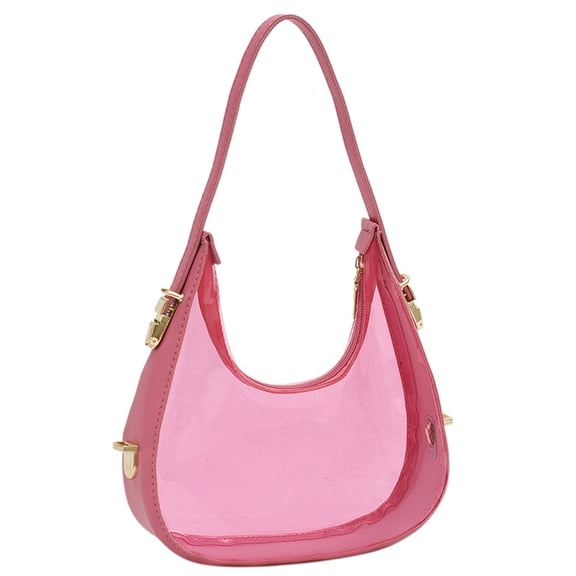 Transparent Clear Jelly Underarm Bag Shoulder Bag for Women Luxury Purses and Handbags Sactchel Bag