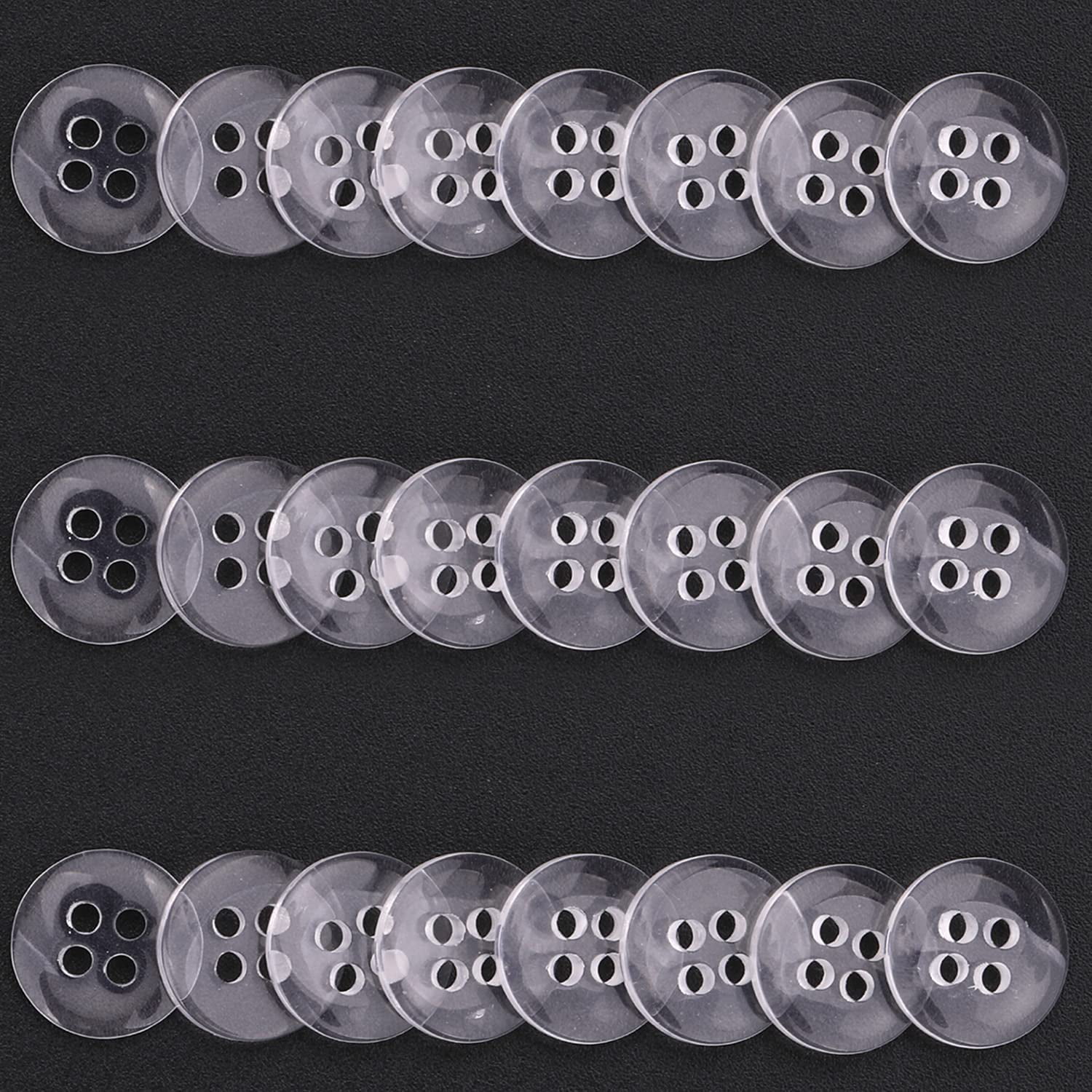 Trimming Shop Round Plastic Buttons 4 Holes for Sewing Clothing, Sewing  Crafts, Children's Handmade Decoration, Knitting, DIY Projects (15mm,  Clear, 100pcs) 