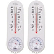 2pcs Indoor Hygrothermograph Thermometer Greenhouse Humidity Meter (White)