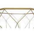 thumbnail image 7 of LeisureMod Malibu Large Modern Octagon Glass Top Coffee Table with Gold Chrome Base – Stylish and Durable Contemporary Living Room Furniture, 7 of 7