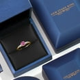 thumbnail image 5 of Gem Stone King 10K Yellow Gold Pink Moissanite and Lab Grown Diamond Engagement Ring for Women | 1.10 Cttw | Round 6MM | Gemstone Birthstone | Size 9, 5 of 6