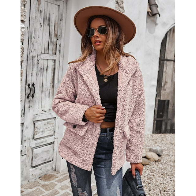 REDHOTYPE Veste en Peluche Tops Hiver Tempérament Décontracté des Femmes