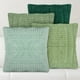 thumbnail image 1 of ZYNERY Juego de 4 Fundas de Almohada,Funda de Cojín Decorativas de Pana Suave y Cuadrado 45 x 45 cm,Cómodo y Lavable a Máquina,para Sofá,Cama,Automóvil, Exterior,Decoración de Navidad(Serie verde), 1 of 7