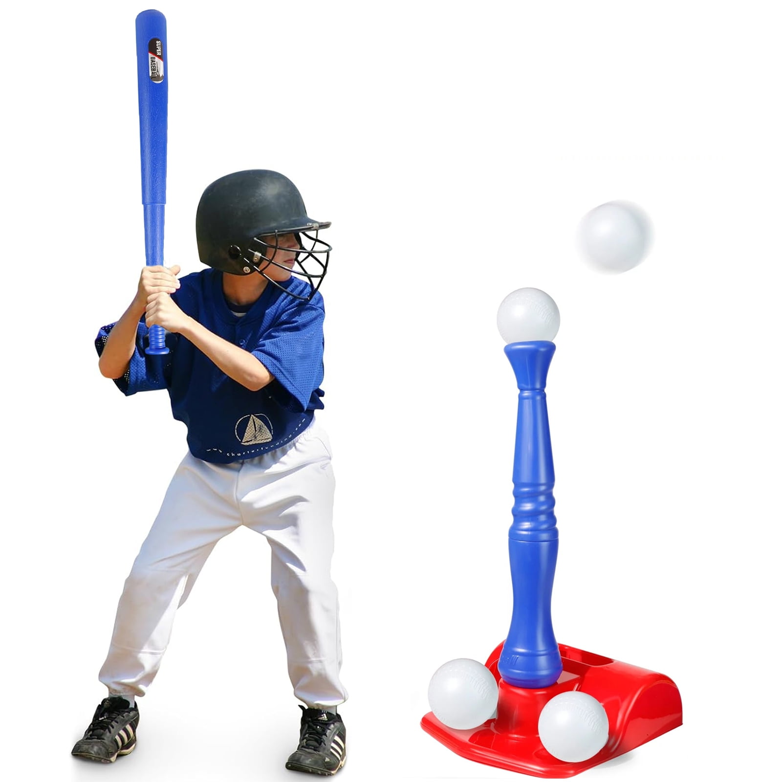 JBeeCtrl T-Ball Set Baseball Sport Toys for Boys 3-6 Years Tee Ball Set Sports & Outdoor Play Toys for Kids Toddlers Boys Girls Ages 3-5 5-8 years