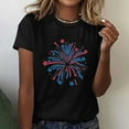 thumbnail image 2 of Brnmxoke American Flag Plus Size Shirt for Women Patriotic T-Shirt 4th of July Firework Graphic Tees Shirts USA Flag Star Stripe Short Sleeve Summer Tops, 2 of 4