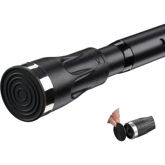 YeYeBest Black Shower Curtain Rods for Bathroom, No drill, Adjustable Bathroom Curtain Rod, Heavy Duty Tension Rod