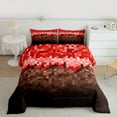 thumbnail image 2 of Castle Fairy Female Men Women Pixelated Blocks Miners Bedding Comforter Set 2pcs,Video Game Gamepads Twin Comforter Sets Microfiber,Geometric Plaid Patchwork Breathable Bedding Set, 2 of 8