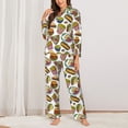 thumbnail image 2 of Gukieu Hot Dog With One Sausage Print Women's Long Sleeve Pajama Set, Button Top Elastic Pocket Pajama Pants Two Piece Set Home Wear-XX-Large, 2 of 7