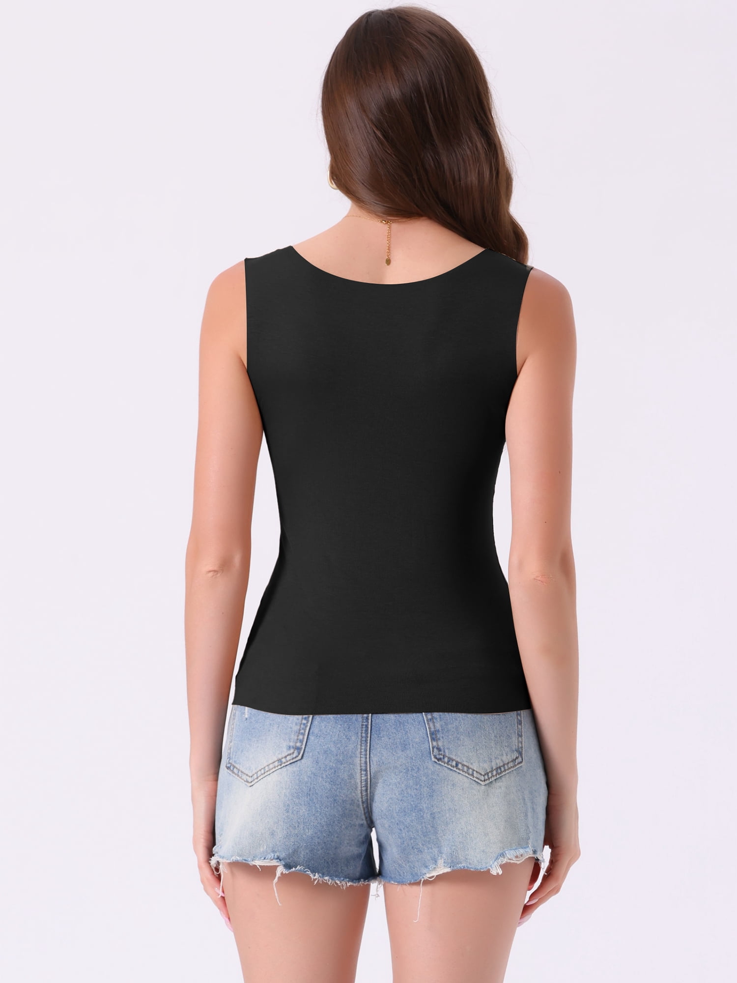 DARING DIVA Women's Modal Sleeveless U Neck Loungewear Summer Sleep Tops XL Black