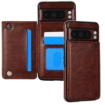 Dteck for Google Pixel 9 Pro XL Case with Card Holder,Magnetic Back Flip Case for Pixel 9 Pro XL Wallet Case for Women,Protective Case Phone Case for Google Pixel 9 Pro XL,Brown
