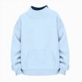 thumbnail image 4 of Gerichy Sweatshirts for Girls Long Sleeve Turtleneck Sweatshirt Loose Casual Pullover Tops Preppy Fall Winter Warm Clothes 3T-16T, 4 of 6