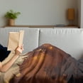 thumbnail image 3 of Fantasy Soft Flannel Fleece Throw Blanket, Calling of the Dragon Magician for Evil Powers of the Universe Artwork Print, Cozy Plush for Indoor and Outdoor Use, 70" x 90", Orange Brown, by Ambesonne, 3 of 5