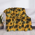thumbnail image 3 of Honeii Hawaii Palms print throw blanket, crafted from cozy cotton flannel, offers versatile home decor as a bedding suitable for all seasons.-50"x40", 3 of 6
