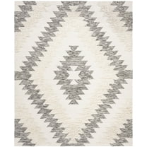 SAFAVIEH Kenya Lennard Geometric Area Rug, Black/Ivory, 9' x 12'