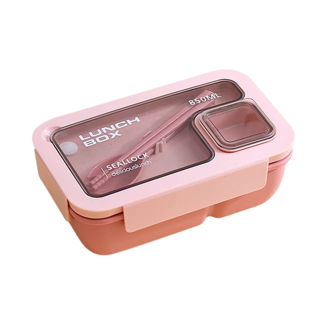 Portable Plastic Partition Integrated Lunch Box, Multi-functional Light Food Bento Box