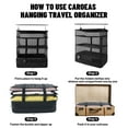 thumbnail image 6 of Caroeas XX-Large Portable Hanging Travel Shelves, Packing Cube Organizer, Luggage Organizer with Zippered Compartment, Carry on Closet Packing Bag Storage for Suitcase, Black, 6 of 7