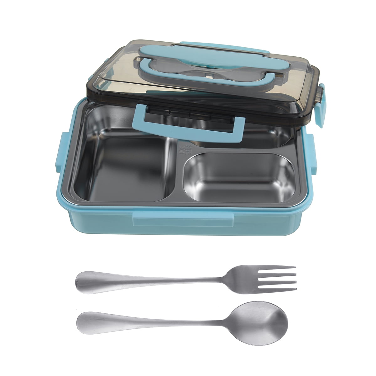 YBOBK HOME Leak Proof Bento Box, 2 Compartments Stainless Steel Lunch Box  with Insulated Lunch Bag and Portable Utensil Set