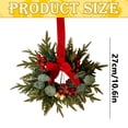 thumbnail image 3 of Artificial Small Wreaths with Velvet Bow & Red Berries,Christmas Wreaths for Front Door, Mr. Christmas Wreath,for Cabinets Kitchen,Window,Farmhouse Wall Xmas Decor, 2 PC, 3 of 6