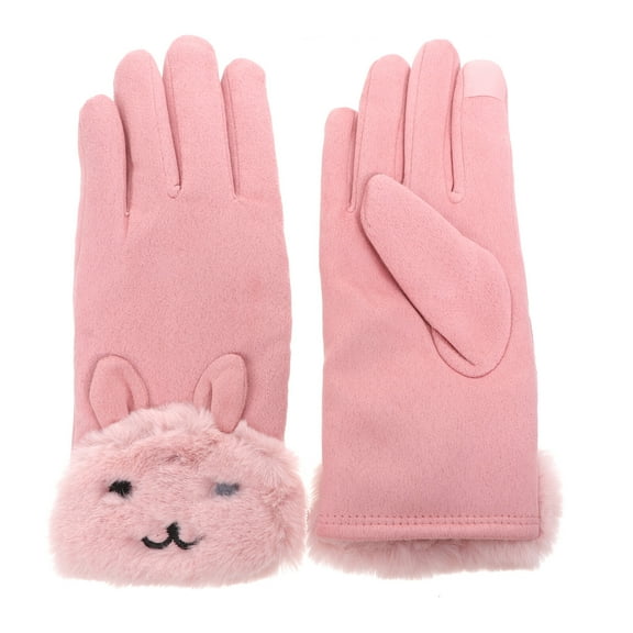 1 Pair Adorable Women Winter Gloves Thicken Touchscreen Knitted Gloves