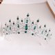 thumbnail image 2 of Nvzi Tiara de boda para novia, diadema de princesa, corona de novia, joyería para el cabello con diamantes de imitación de cristal,graduación, boda, fiesta de disfraces (verde), 2 of 4
