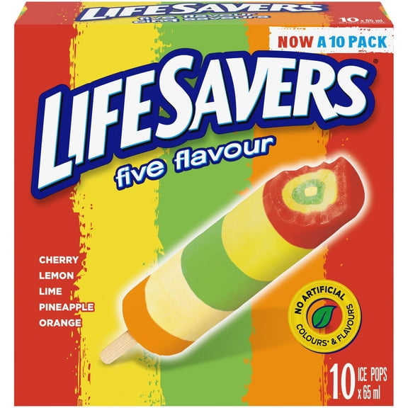 LIFESAVERS Five Flavour Ice Pops, 10 x 65 ml