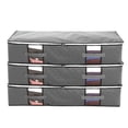 thumbnail image 4 of Birdeem 3Pcs Under Bed Storage Bag Organizer Bottom Polyester Fabric with Reinforced Handle Large Cover Quilt Foldable Under Bed Storage Bag Breathable Transparent, 4 of 10