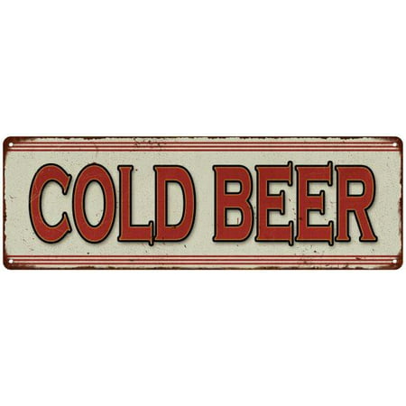 Cold Beer Restaurant Diner Food Menu Vintage Look Metal Sign 6x18 Old Advertising Man Cave Game Room