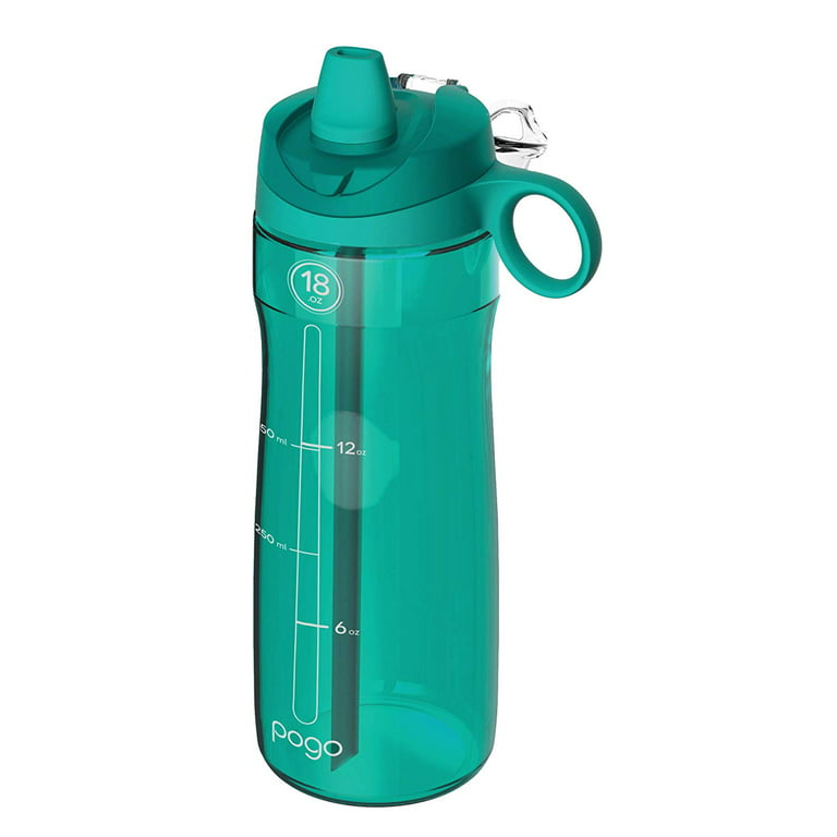 Pogo Active Stainless Steel Water Bottle with Leak Proof Lid and Silicone Carry Loop