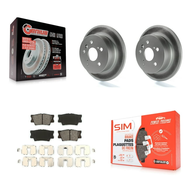 Transit Auto Rear Coated Disc Brake Rotors and Semi-Metallic Pads Kit for Car Toyota Camry Lexus ES350 Avalon KGS-101379
