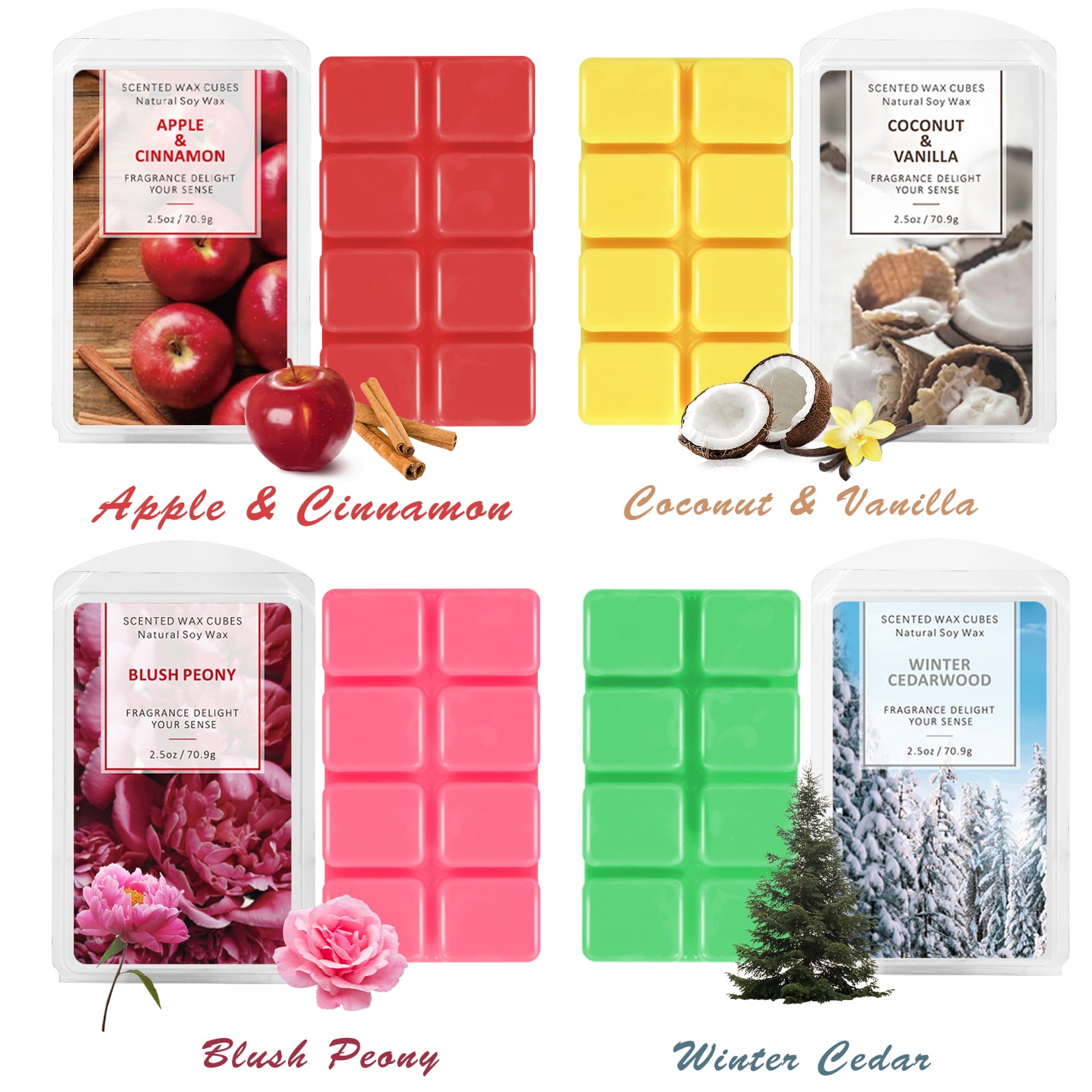 SCENTORINI Scented Wax Melts, Long Lasting Scent Soy Wax Cubes for Warmer Candle Making, 16 Pack Gift Set for Fall and Winter