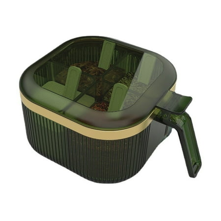 

Meizhencang 1 Set 4 Grids Transparent Seasoning Box ABS Easy Clean Seasoning Tank Kitchen Tools