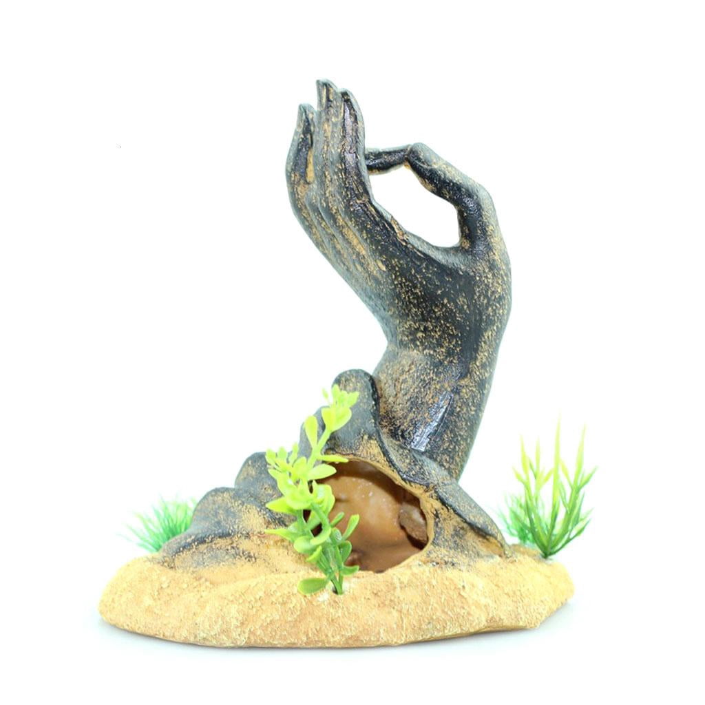 Fish for Decoration Aquarium Ornament Aquatic Pets Shelter Guanyin Hand Statue Betta Fish Hiding