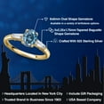 thumbnail image 2 of Gem Stone King 18K Yellow Gold Plated Silver Persian Blue Moissanite and Lab Grown Diamond Engagement Ring for Women | 1.68 Cttw | Oval 8X6MM | Gemstone Birthstone | Size 5, 2 of 6
