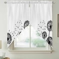 thumbnail image 2 of Dandelion Swag Valances for Windows 2 Pack, Kitchen Window Curtains 36 Inch Length, Black White Modern Country Rustic Plants Privacy Swag Curtains for Living Room/Bathroom with Rod Pocket 36"x36", 2 of 8