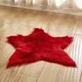 thumbnail image 2 of Faux Fur Carpet Long Plush Shaggy Fluffy Star Shape Carpets Long Hair Area Rugs Bedroom Living Room White Pink Floor Mat (black,diameter60cm), 2 of 6