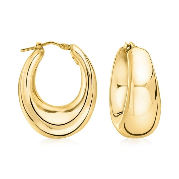 Ross-Simons Italian 18kt Gold Over Sterling Graduated Hoop Earrings, Women's, Adult