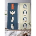thumbnail image 3 of Japanese Style Sheer Curtains 2 Panels Set Lovely Owl Sheer Window Curtains Light Filtering Rod Pocket Voile Drapes for Bedroom Living Room 52"X96", 3 of 9