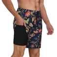 thumbnail image 2 of Kdxio Flower Print Men's Swim Trunks with Compression Liner 7 Inch Inseam Quick Dry Swim Shorts, 2 of 7