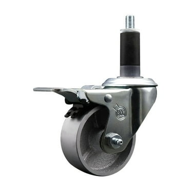 3 Inch Semi Steel Swivel 1-1/8 Inch Expanding Stem Caster Total Lock Brake SCC