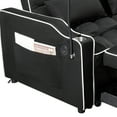 thumbnail image 6 of 1 multifunctional foldable sofa bed in 3 different lengths modern sofa upgraded suede fabric adjustable backrest with USB port ashtray and rotating telephone stand, 6 of 10