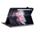 thumbnail image 5 of Dteck Case for Samsung Galaxy Tab S9 FE+ Plus 5G Tablet Case 12.4" 2023, Leather Folio Cover with Card Slots, Multi-Angle Viewing Stand,Purple Peony, 5 of 5