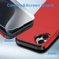 thumbnail image 5 of Benbenjaytek for iPhone 16 Wallet Case with Card Holder + 2 Tempered Glass Screen Protector Protective Dual Layer Shockproof Hidden Card Slot Slim Case Women Men iPhone 16 6.1 inch 2024 (Red), 5 of 7