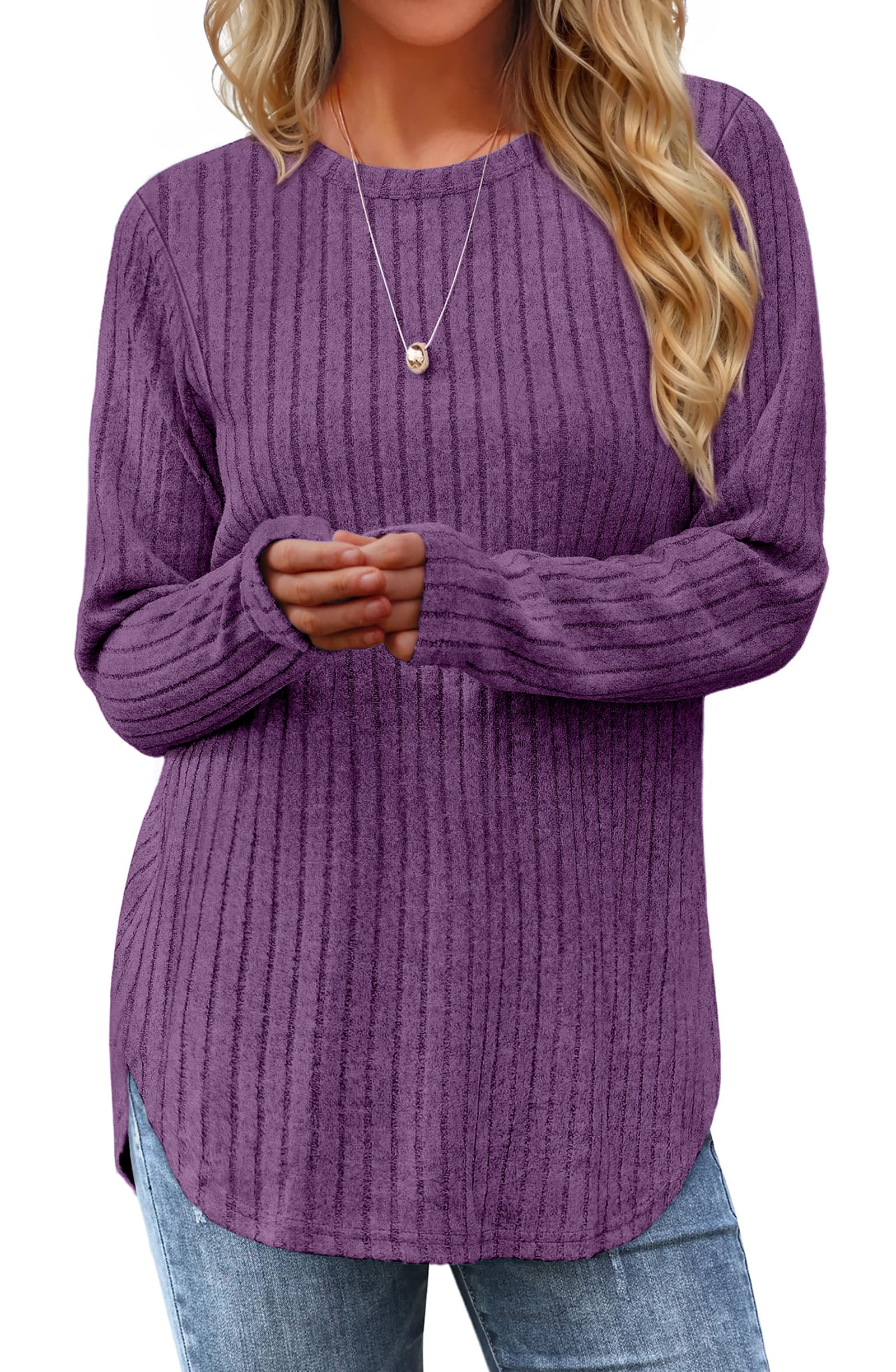 Fantaslook Long Sleeve Shirts for Women Casual Tunic Tops Dressy