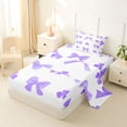thumbnail image 2 of Erosebridal Kids Kawaii Gradient Bowknot Twin Sheet Sets 3pcs,Purple Watercolor Clover Bedding for Teens Girls,Breathable Home Decor, 2 of 5
