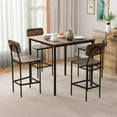 thumbnail image 2 of Costway 5-Piece Industrial Dining Table Set with Counter Height Table & 4 Bar Stools Black, 2 of 10