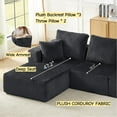 thumbnail image 5 of 103.5" L-Shaped Corner Sectional Sofa – Large Modular Family Couch, Modern Corduroy 4-Seater Sofa with Deep Seat, Cozy Living Room Chaise, No Assembly, Left Facing Chaise Sofa, Dark Gray, 5 of 7