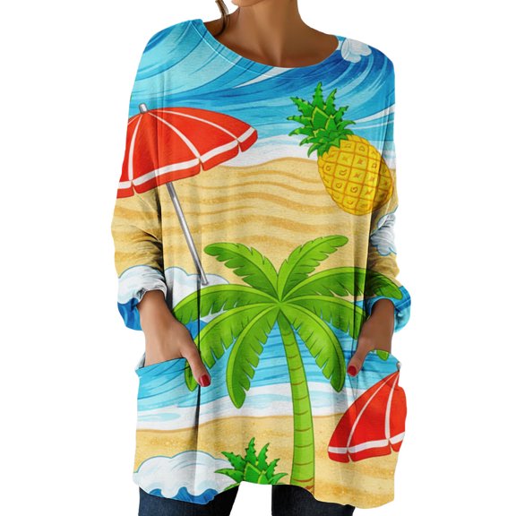 MEICHEN Women's Fashionable Casual Comfort Printed Sleeve Top Loose Summer T Shirts for Women